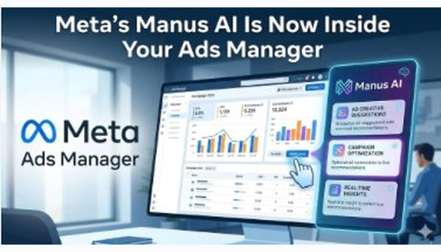 Manus AI workflow showing 5 steps to build a Meta ad campaign