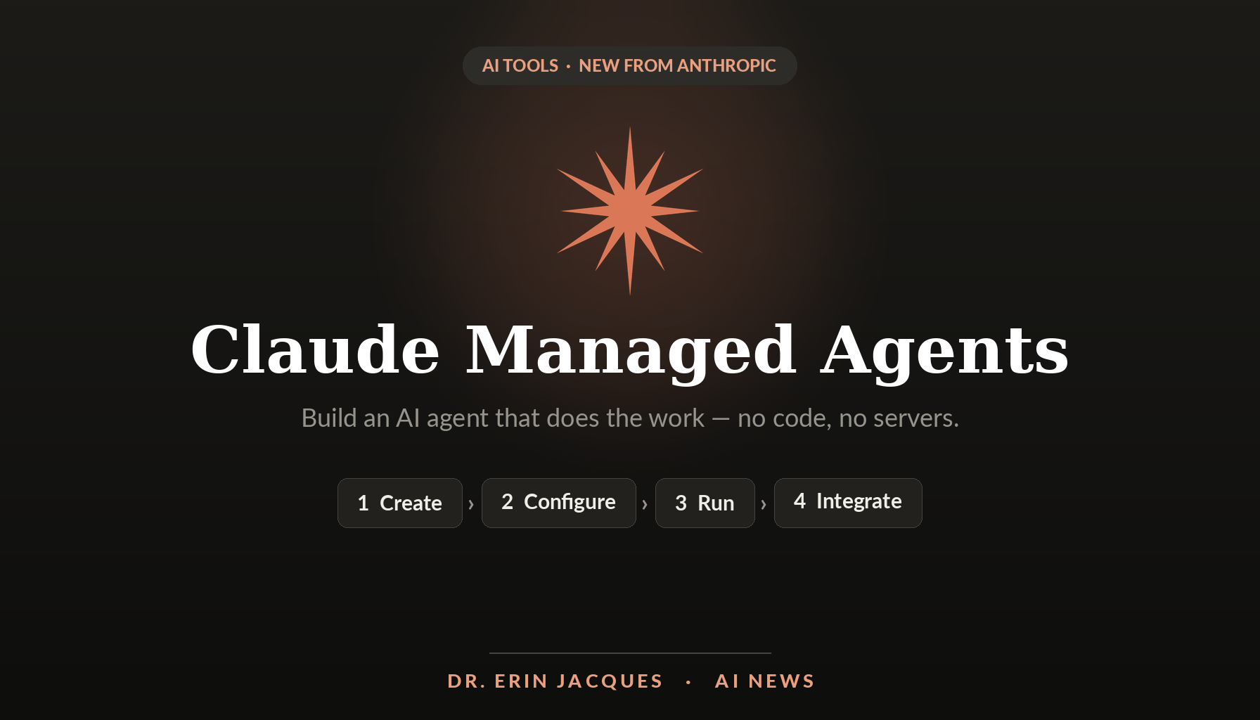 Claude Managed Agents — build an AI agent in four steps: Create, Configure, Run, Integrate